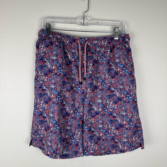 Peter Millar Tic Tac Tatt Blue Pattern Swim Trucks Men’s Sz L - Picture 2 of 5